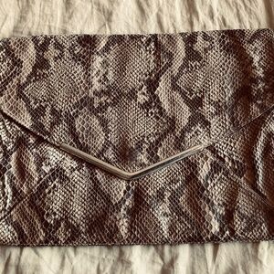 Real Python Leather Clutch Handbag